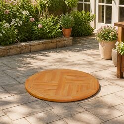 Reliable 80cm Solid Teak Wood Round Table Top for Dining
