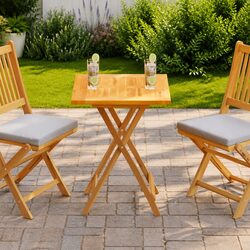 Solid Teak Wood Table Top 60x60cm Brown Wooden Tabletop Kitchen Dining Furniture