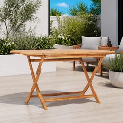Practical Brown Folding Teak Dining Table 160x80cm