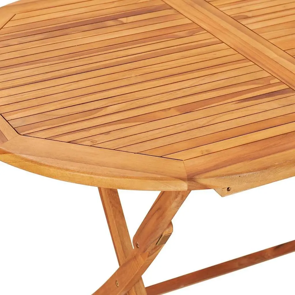Brown Folding Teak Dining Table 160x80cm