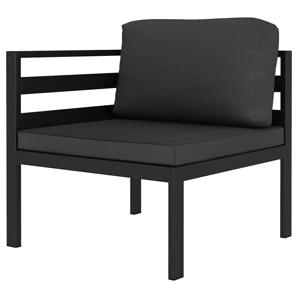 Modular Outdoor Sectional Sofa Set 2 Piece Garden Lounge Anthracite with Cushions