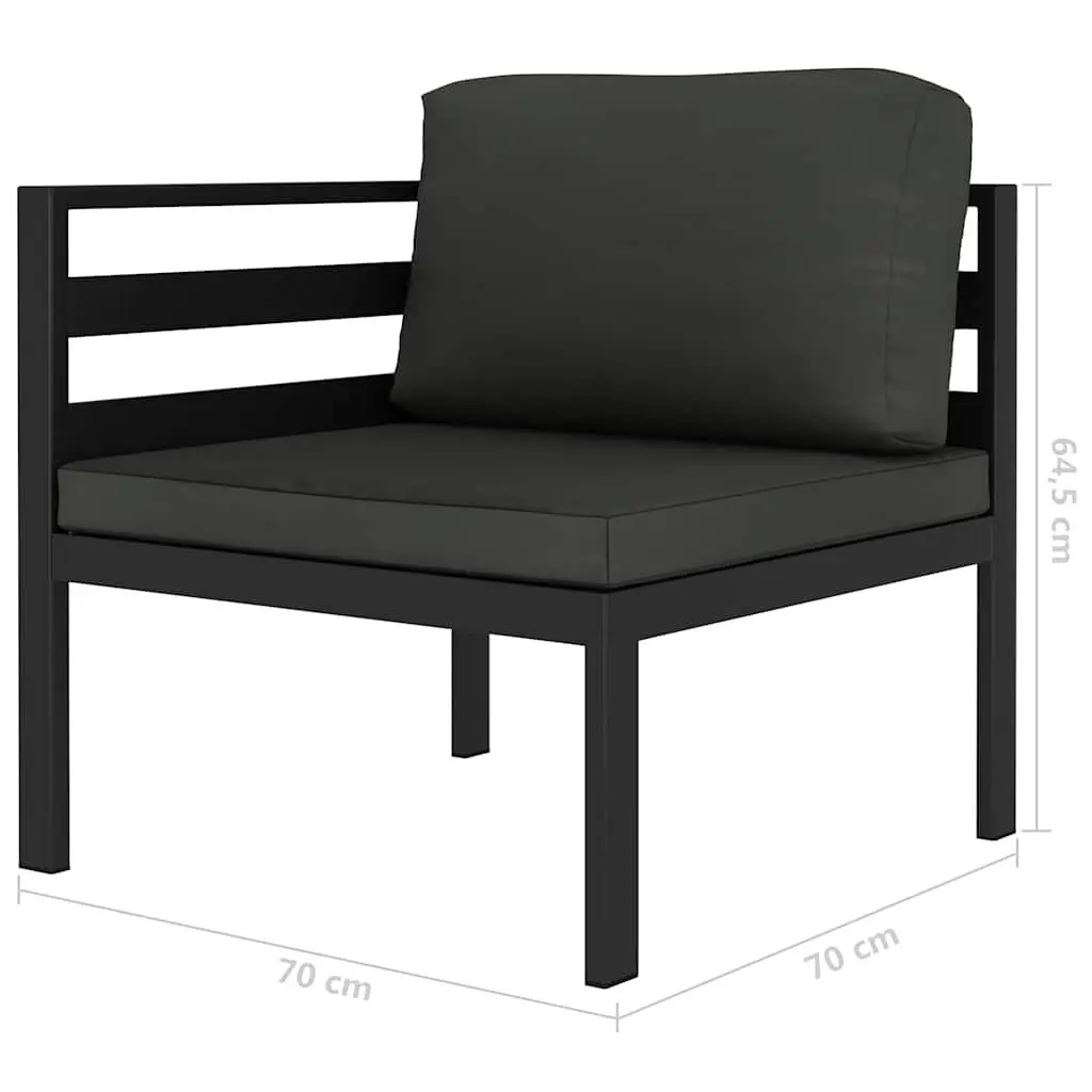 Modular Outdoor Sectional Sofa Set 2 Piece Garden Lounge Anthracite with Cushions