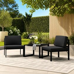 Outdoor Sectional Middle Sofa with Removable Cushions Aluminium Anthracite