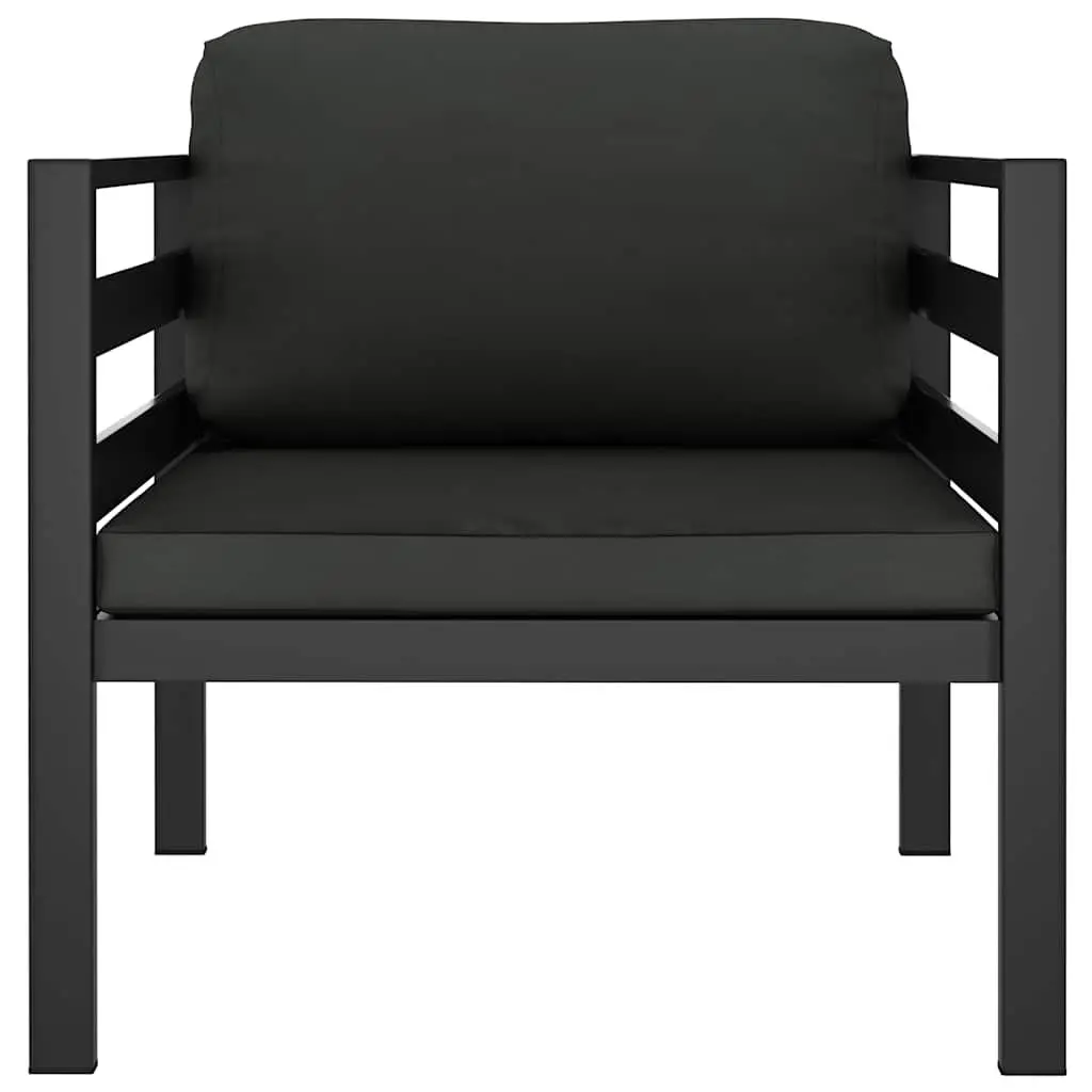 Single Sofa Anthracite Modular Outdoor Indoor Seating with Cushions