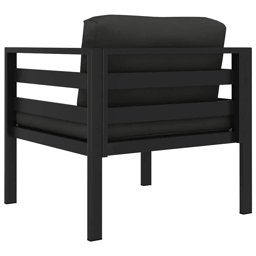 Single Sofa Anthracite Modular Outdoor Indoor Seating with Cushions