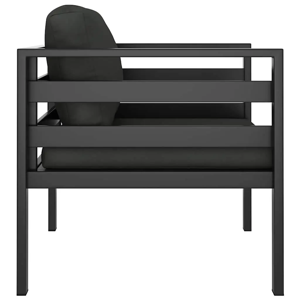 Single Sofa Anthracite Modular Outdoor Indoor Seating with Cushions