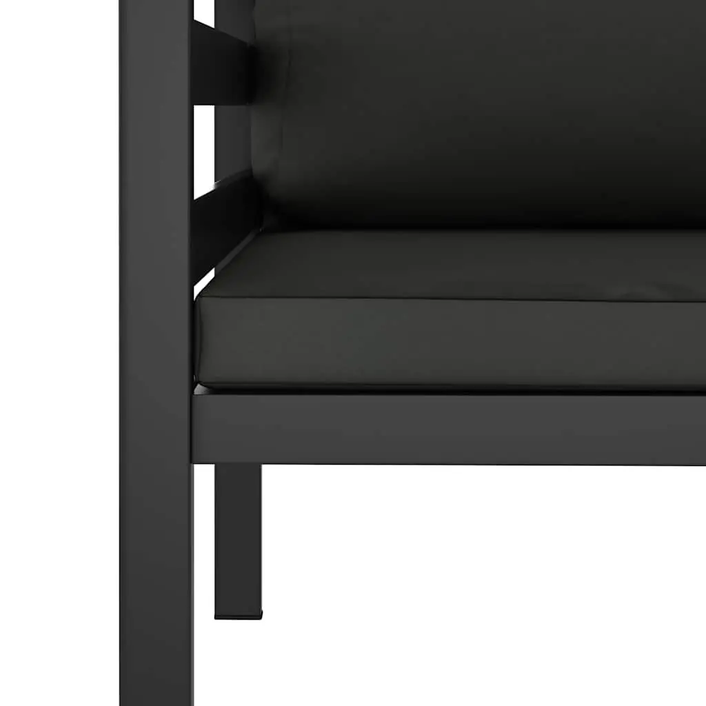 Single Sofa Anthracite Modular Outdoor Indoor Seating with Cushions