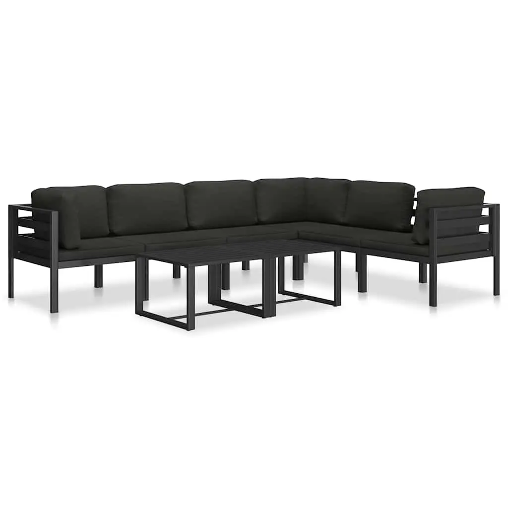 Single Sofa Anthracite Modular Outdoor Indoor Seating with Cushions