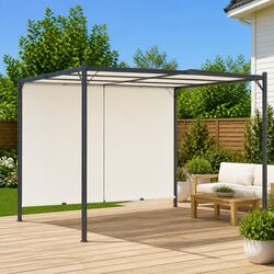 Garden Pergola 3x3m Adjustable Retractable Roof Sliding Canopy Outdoor Shade