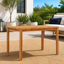 Solid Teak Wood Garden Dining Table 120x70x77cm Brown Outdoor Patio Furniture