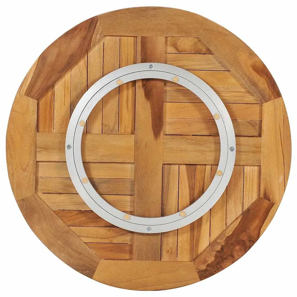 Rotating Table Disk Spice Condiment Server Solid Teak Wood Lazy Susan Brown