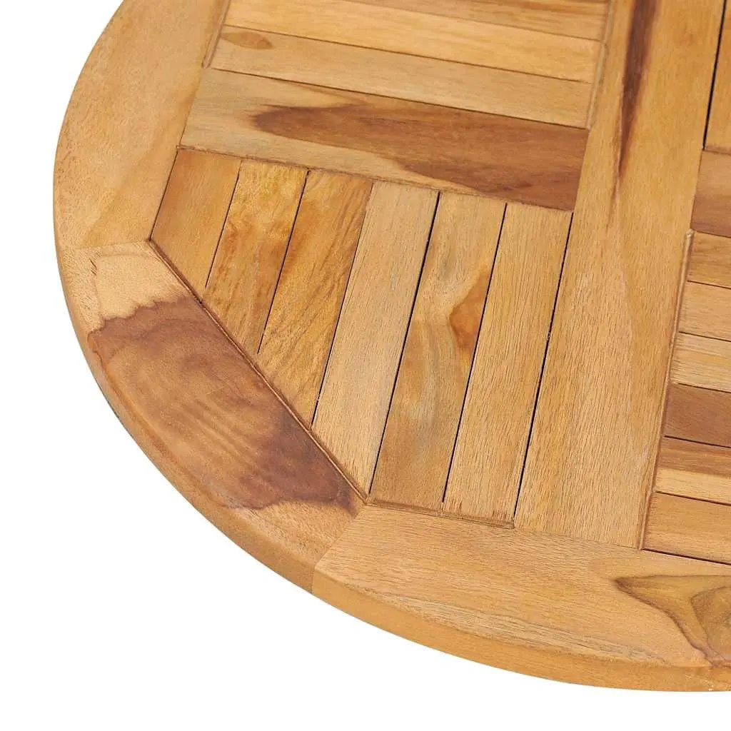 Rotating Table Disk Spice Condiment Server Solid Teak Wood Lazy Susan Brown