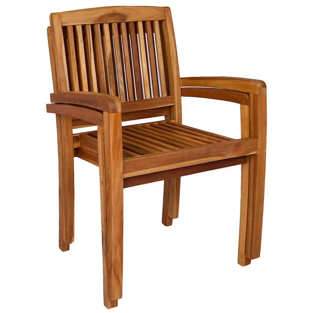 Stacking Dining Chairs in Solid Teak Wood