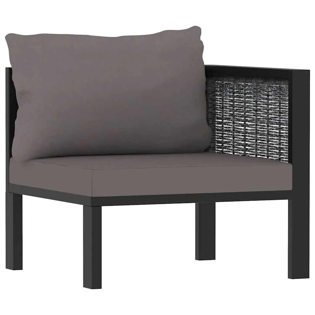 2-Seater Outdoor Sofa Poly Rattan Garden Lounge Patio Furniture Anthracite with