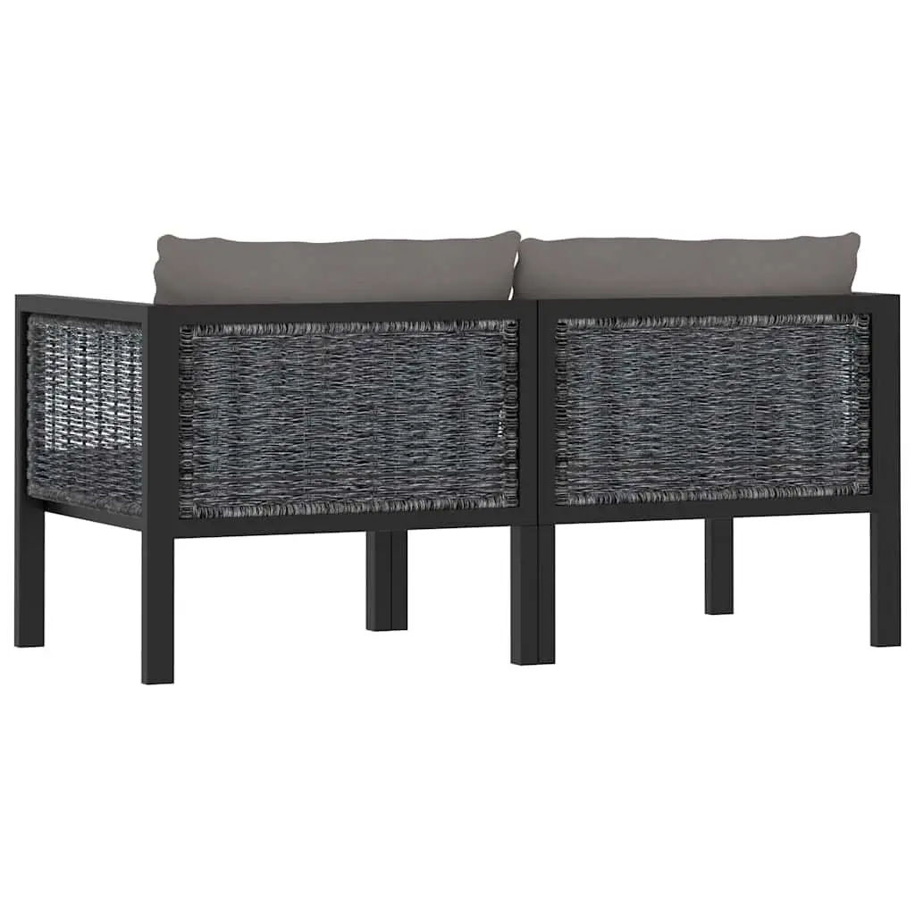 2-Seater Outdoor Sofa Poly Rattan Garden Lounge Patio Furniture Anthracite with