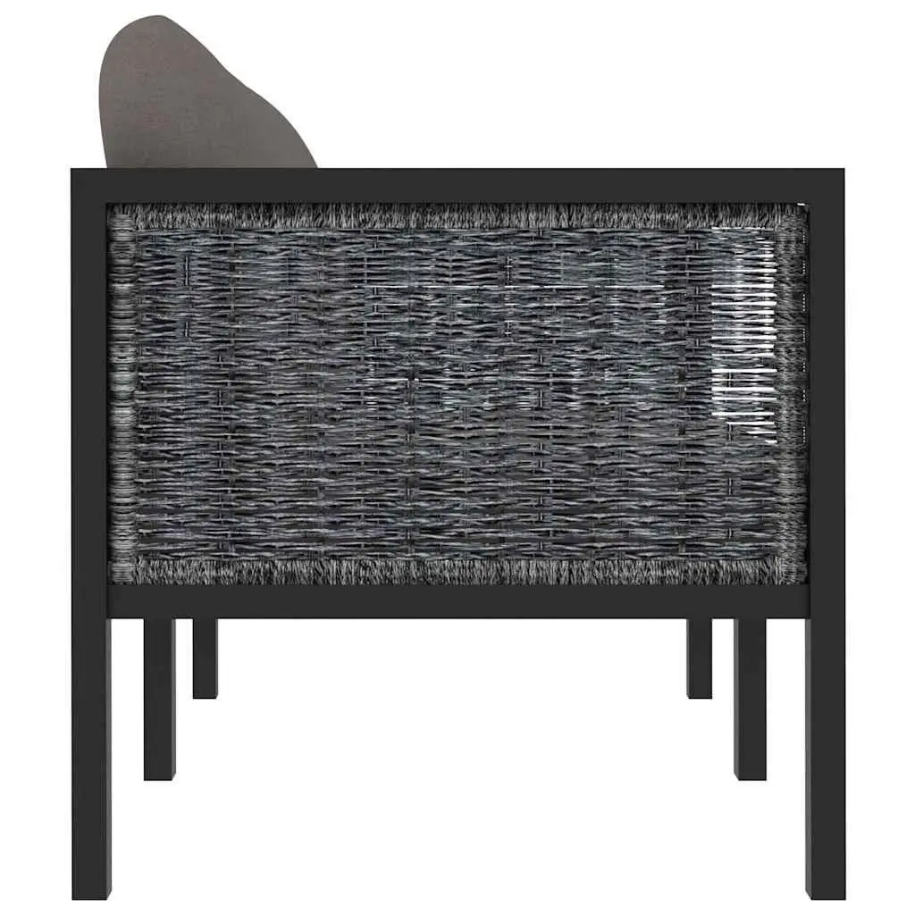 2-Seater Outdoor Sofa Poly Rattan Garden Lounge Patio Furniture Anthracite with