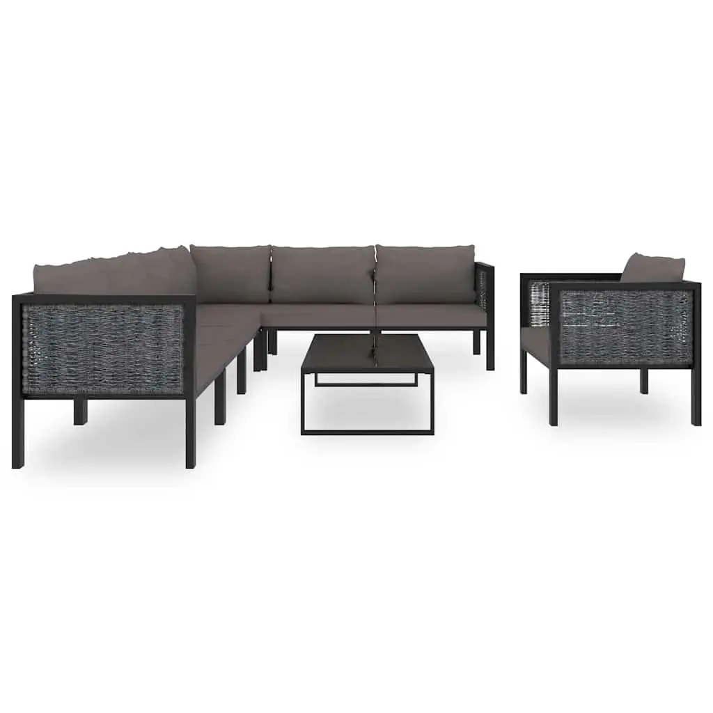 Outdoor Lounge Set 8 Piece Modular Sofa Anthracite Poly Rattan with Cushions