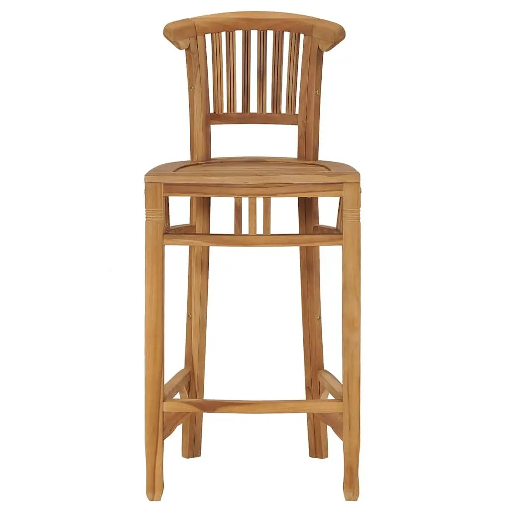 Brown Teak Wood Bar Stool