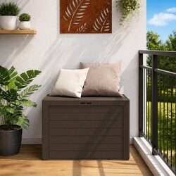 Reliable Brown Outdoor Storage Box for Your Garden Needs 78x44x55cm
