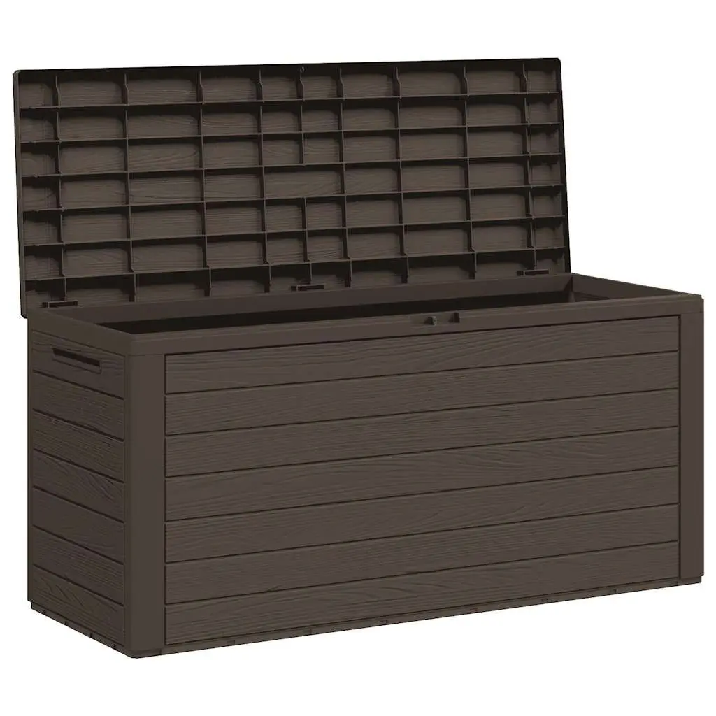 Garden Storage Box Outdoor Patio Furniture Cushion Blanket Pillow Brown 116x44x55cm