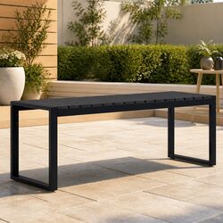 Comfortable Black Garden Bench 120.5 cm for Outdoor Relaxation