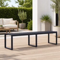 Reliable 180cm Black Garden Bench with Iron and PS Board