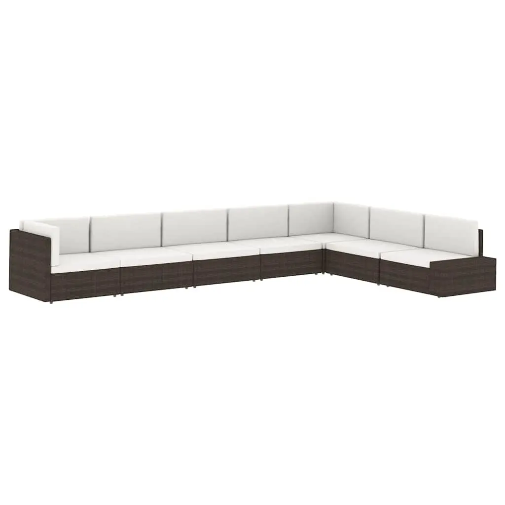 Outdoor Sectional Sofa 3-Seater Weather-Resistant Poly Rattan Black