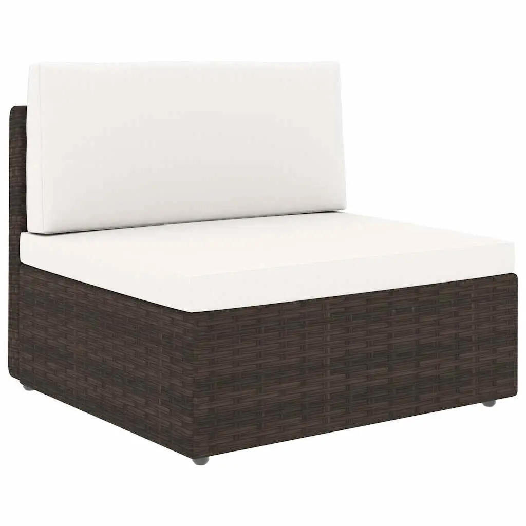Outdoor Sectional Lounge Set 2 Piece Garden Furniture Poly Rattan Brown