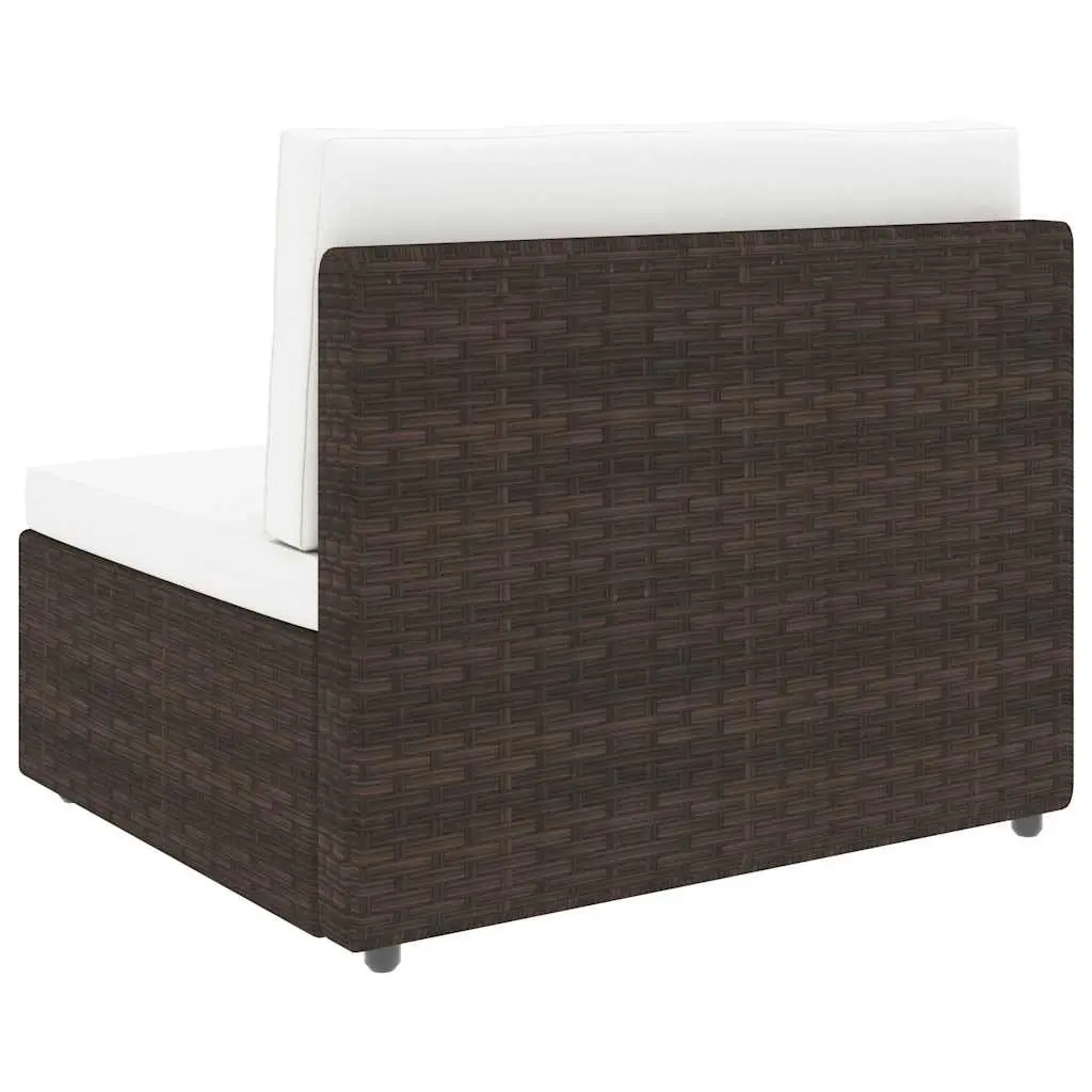 Outdoor Sectional Lounge Set 2 Piece Garden Furniture Poly Rattan Brown