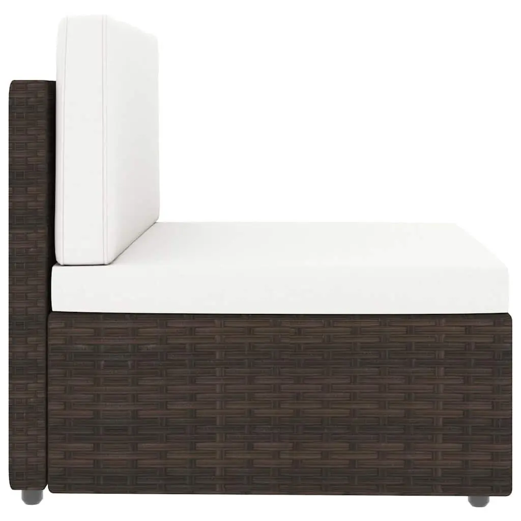 Outdoor Sectional Lounge Set 2 Piece Garden Furniture Poly Rattan Brown