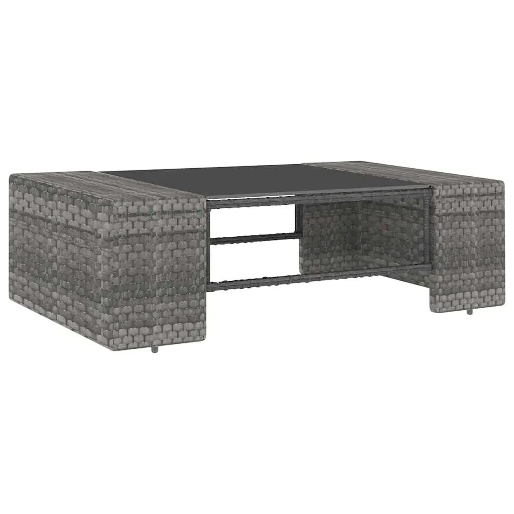 Outdoor Sectional Sofa Lounge Set Grey Poly Rattan 2 Piece Garden Furniture