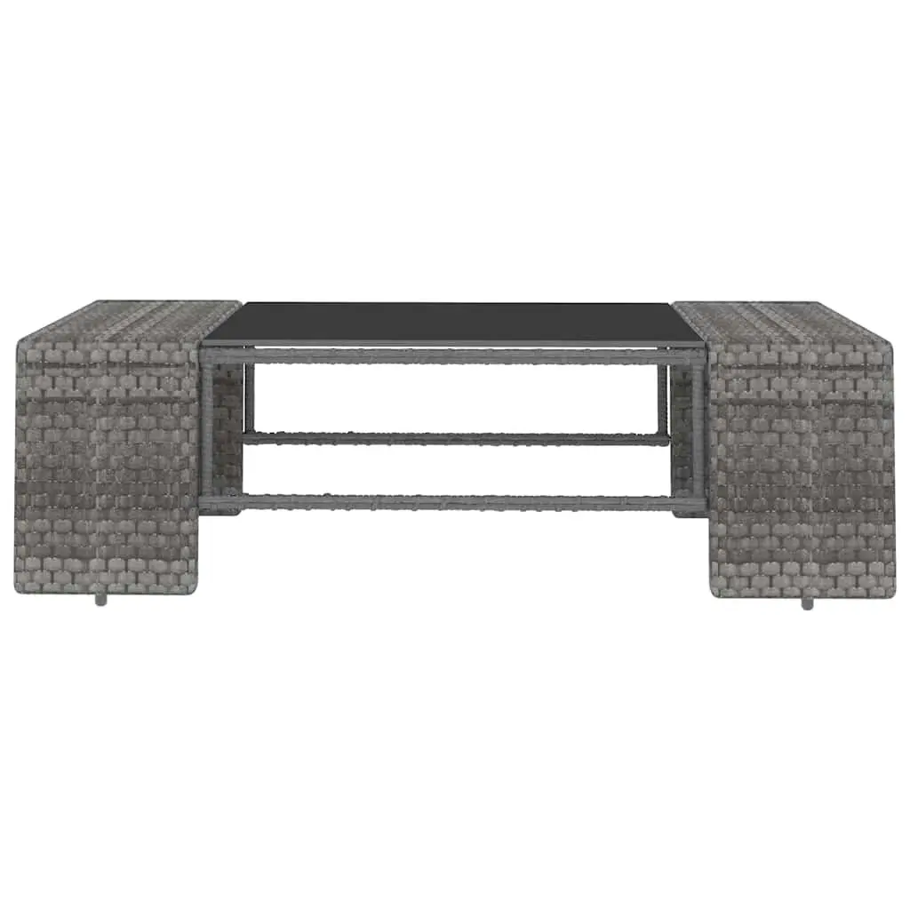 Outdoor Sectional Sofa Lounge Set Grey Poly Rattan 2 Piece Garden Furniture