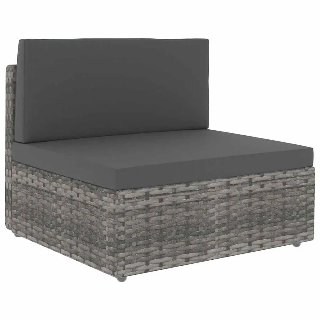 Outdoor Sectional Sofa Lounge Set Grey Poly Rattan 2 Piece Garden Furniture