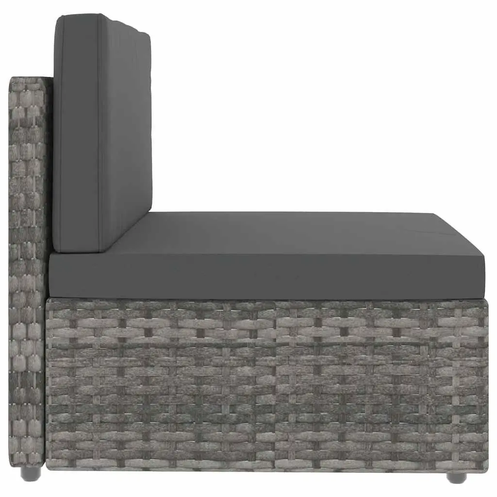 Outdoor Sectional Sofa Lounge Set Grey Poly Rattan 2 Piece Garden Furniture