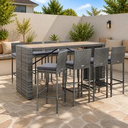 Reliable 9-Piece Outdoor Bar Set with Comfort and Style