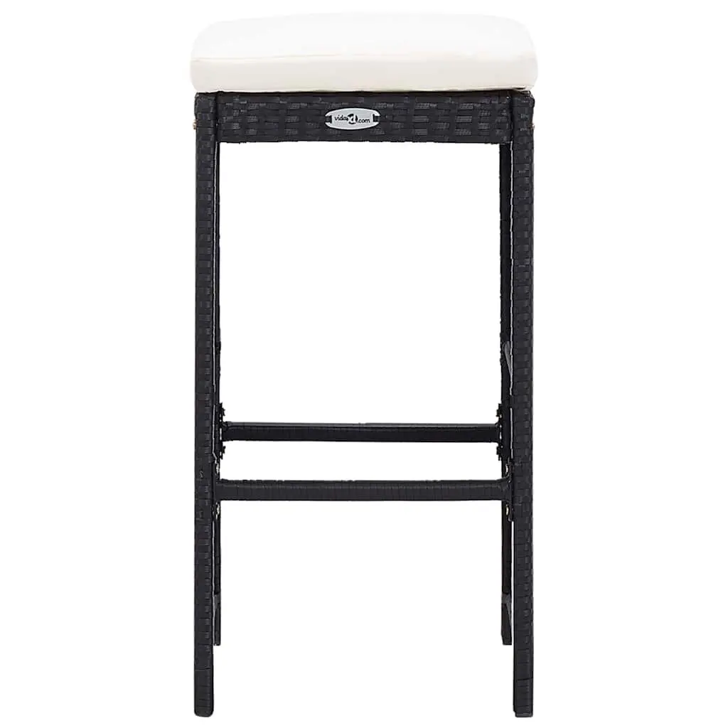 Outdoor Bar Set 5 Piece Poly Rattan Glass Top Table Stools Patio Furniture