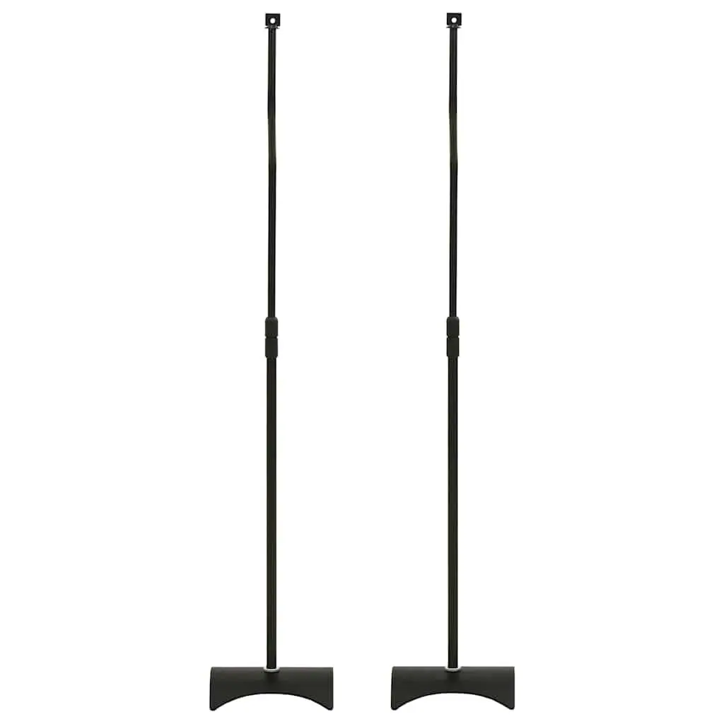 Speaker Stands Pair Adjustable Height Black Audio Home Studio Mount Support