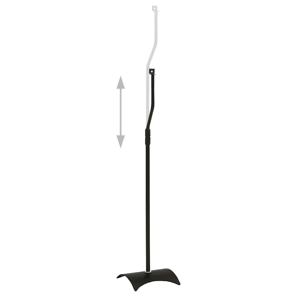 Speaker Stands Pair Adjustable Height Black Audio Home Studio Mount Support
