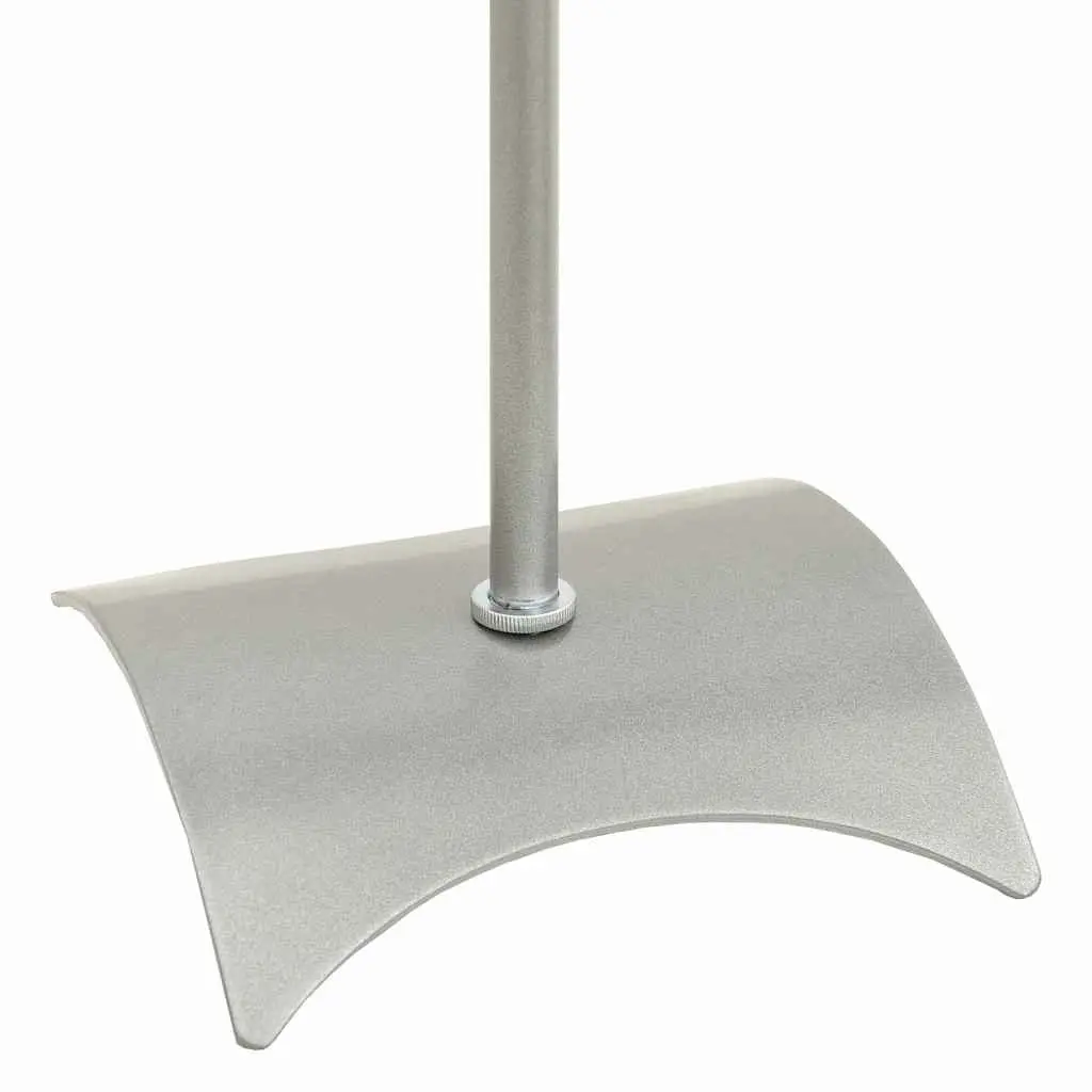 Speaker Stand Pair Adjustable Height Silver Audio Studio Home System Mount