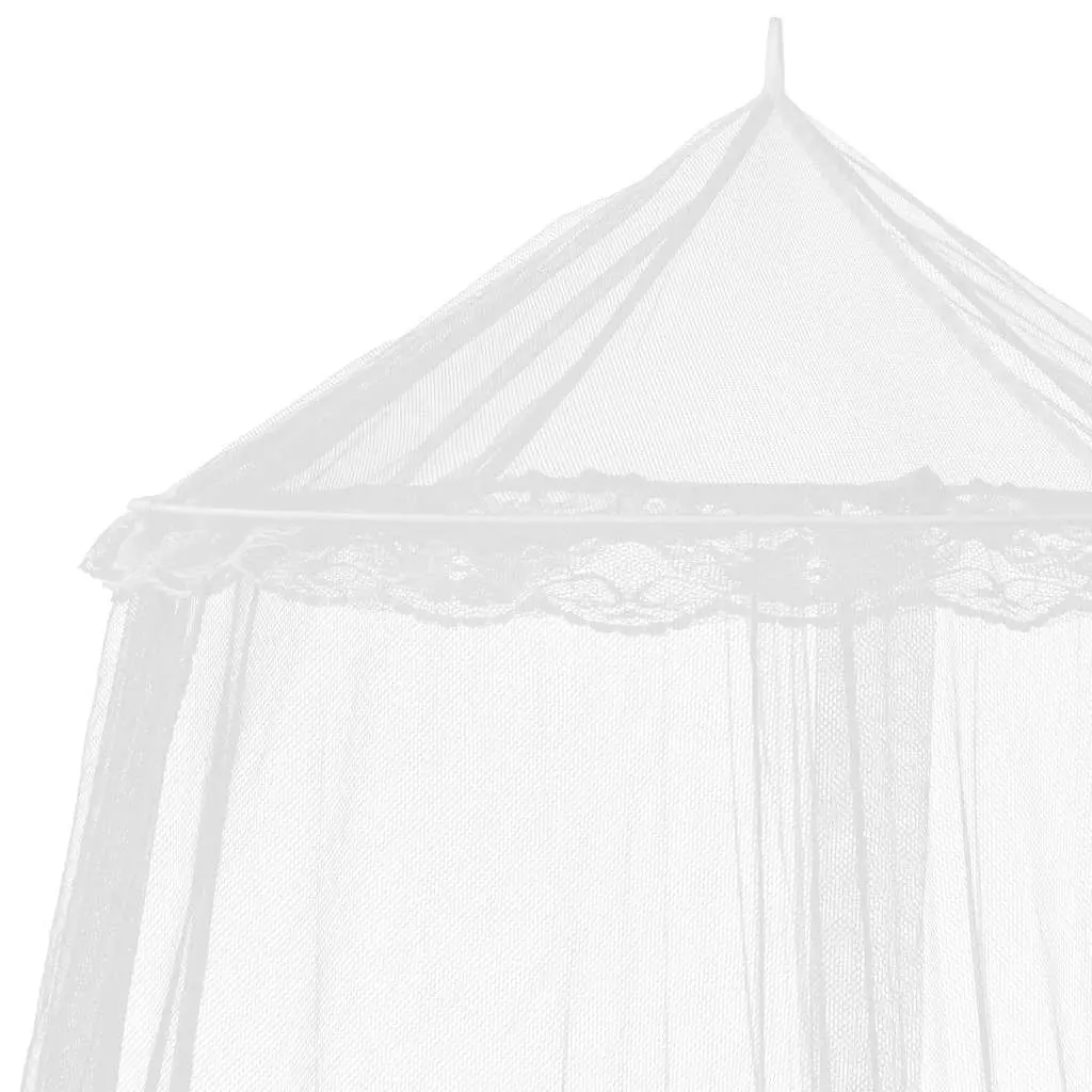Round Mosquito Net Canopy Bed Set 2 pcs White Circular Insect Screen