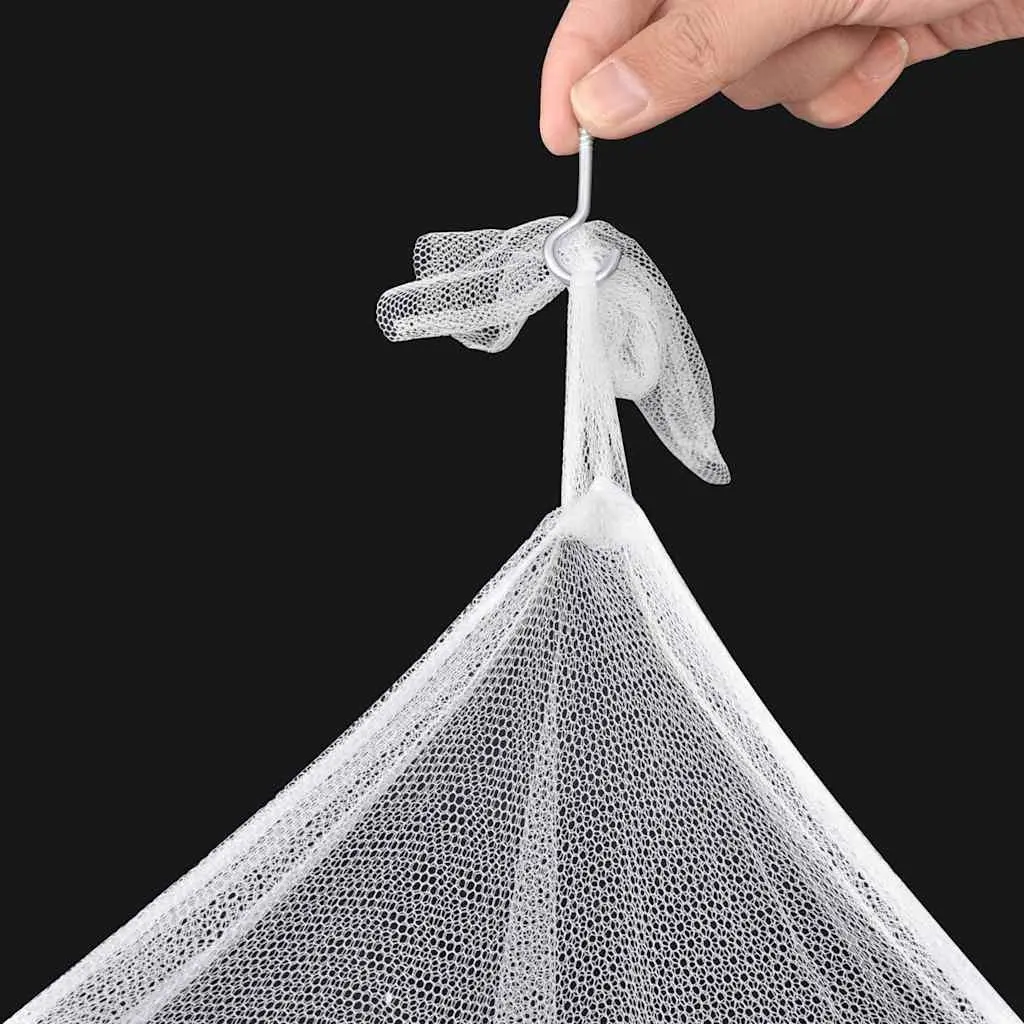 Square Insect Screen Bed Curtain Set of 2 White 3 Openings Mosquito Net