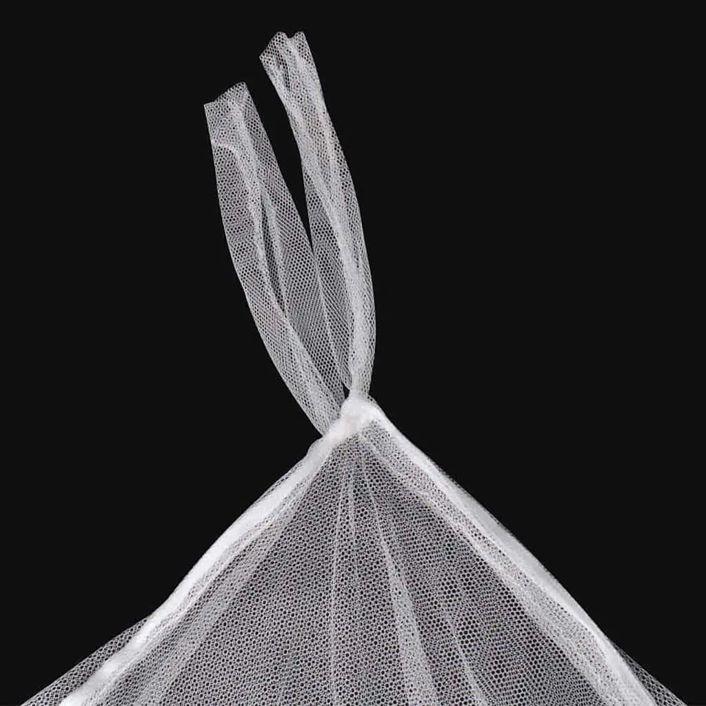 Square Insect Screen Bed Curtain Set of 2 White 3 Openings Mosquito Net