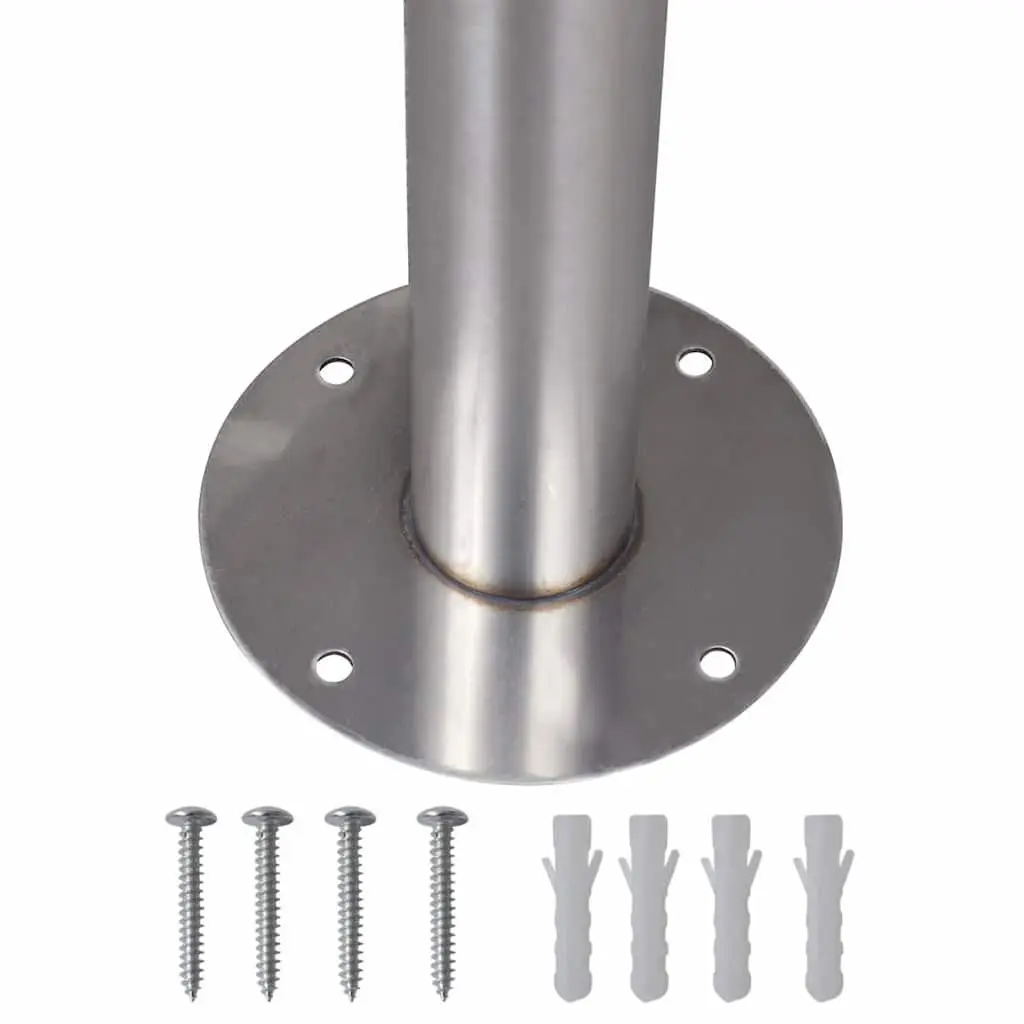 Stainless Steel Mailbox Post Stand Silver Modern Design Dual Mount Support