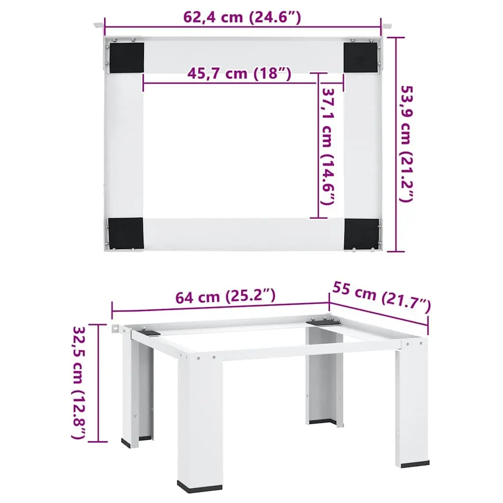 White Steel Washing Machine Pedestal Stand