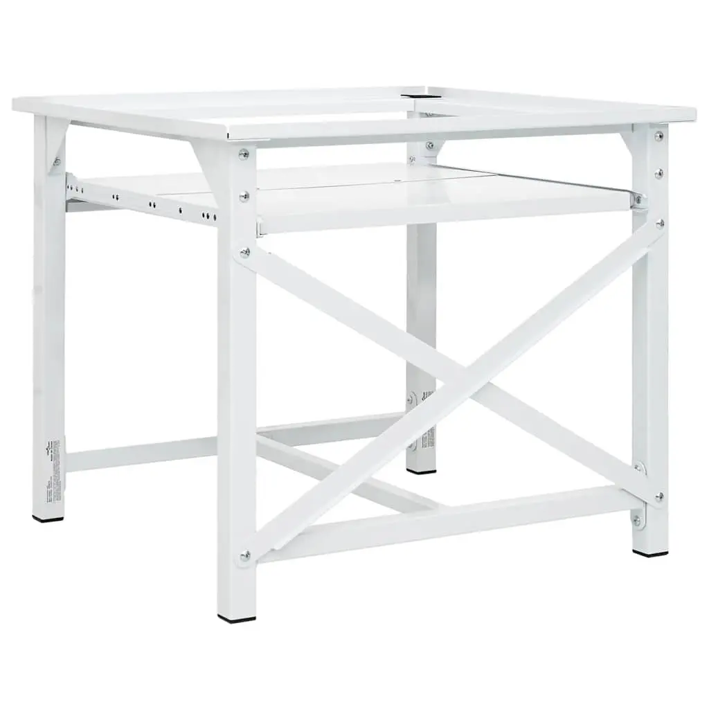 Washing Machine Pedestal Storage Riser with Pull-Out Shelf White
