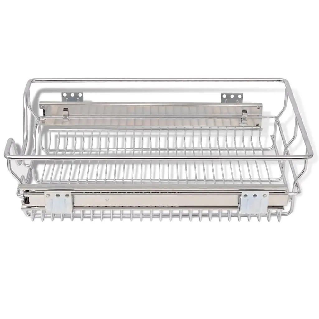 Pull-Out Wire Kitchen Baskets Drawer Organiser Storage 40 cm Silver 2 Piece