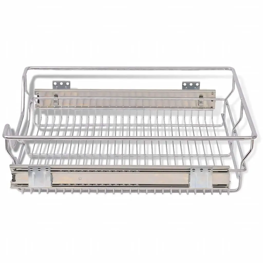 Pull-Out Wire Baskets Kitchen Organiser 50 cm Silver 2 Piece