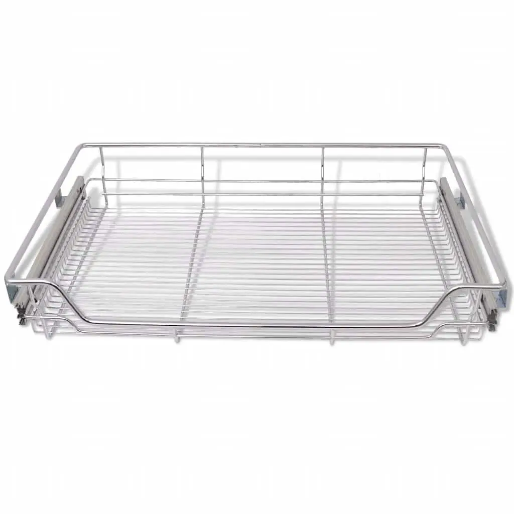 Pull-Out Wire Kitchen Baskets Storage Drawer 800 mm Silver 2 Piece