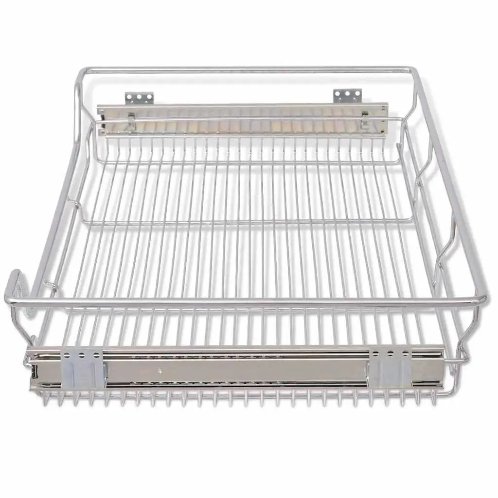 Pull-Out Wire Kitchen Baskets Storage Drawer 800 mm Silver 2 Piece