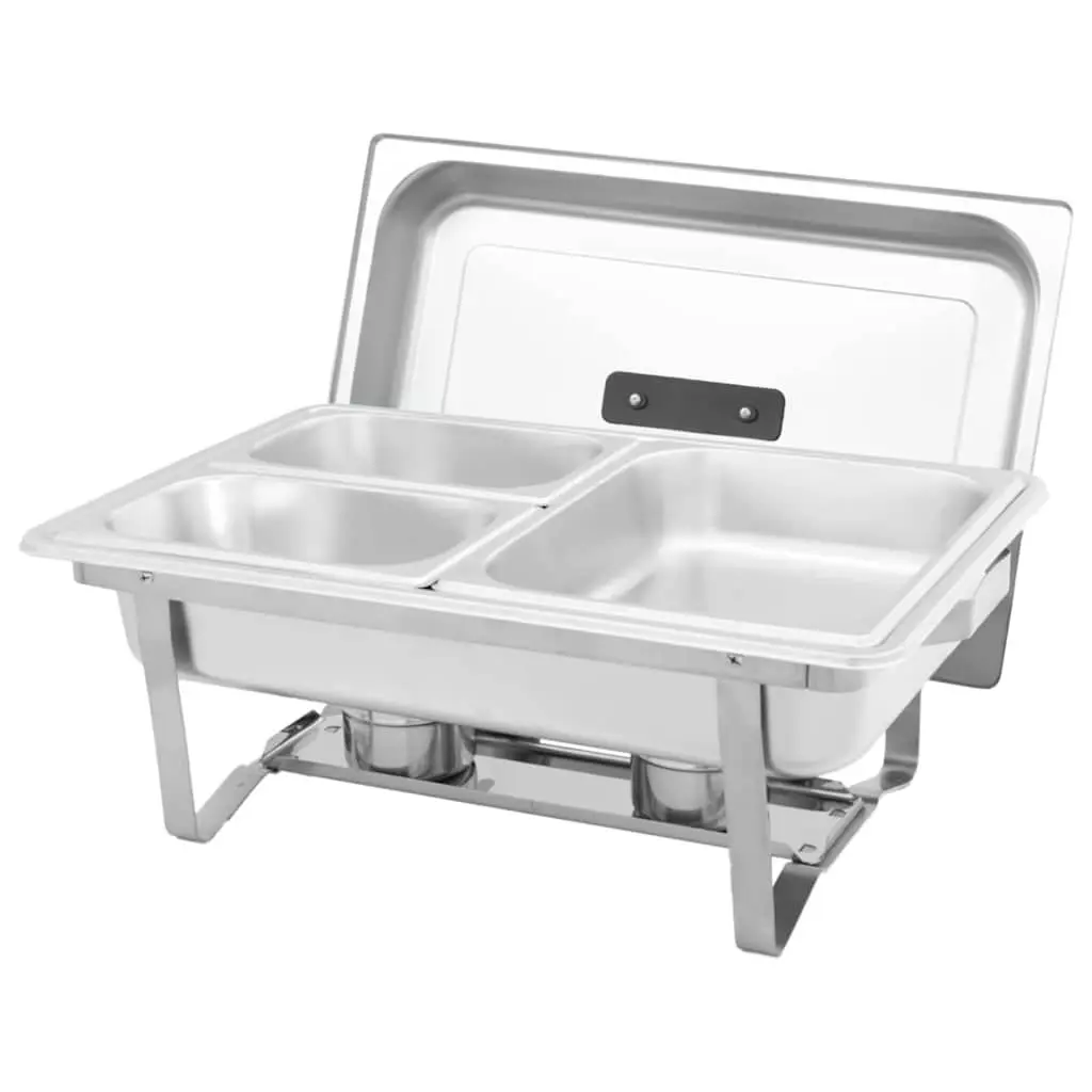 Chafing Dish Set 4 Piece Stainless Steel Food Warmer Catering Silver